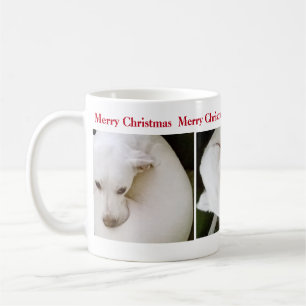 Schöner Polar Weiße Welpen Weihnachten Kaffeetasse