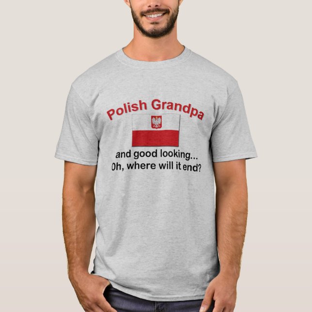Schöner polnischer Großvater T-Shirt (Vorderseite)