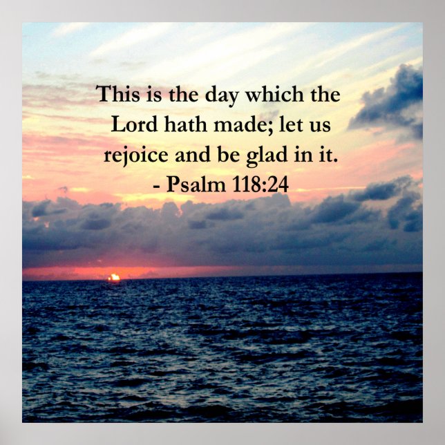SCHÖNER PSALM 118:24 SONNENREISE ÜBER DEM OZEAN POSTER (Vorne)