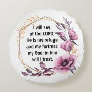 Schöner Psalm 91 Blumenkissen Rundes Kissen