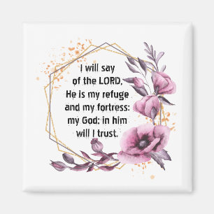 Schöner Psalm 91 Blumenmagnet Magnet