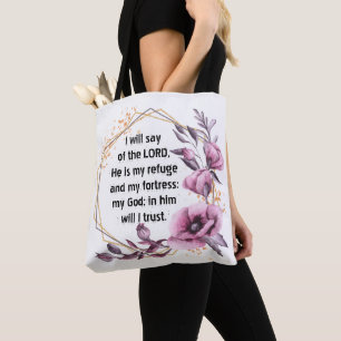Schöner Psalm 91 Floral Tote Beutel Tasche