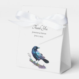 Schöner Raven auf einer Hochzeit mit Bäumen Geschenkschachtel