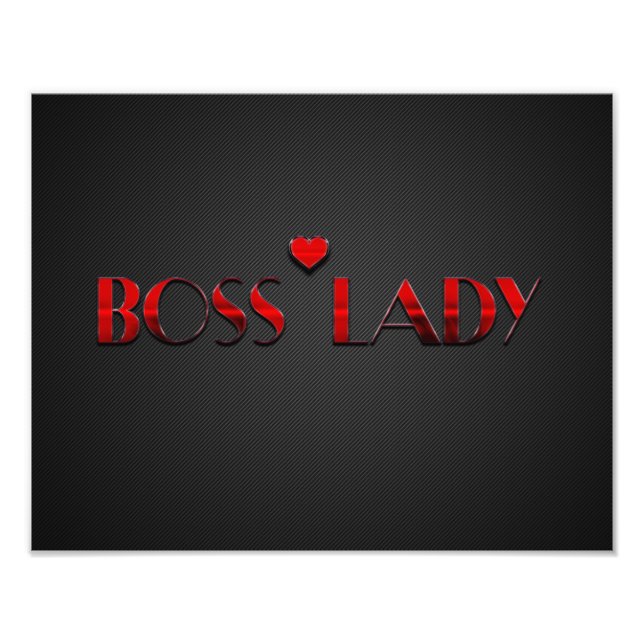 Schöner Red Boss Lady Text mit Carbon Fotodruck (Vorne)