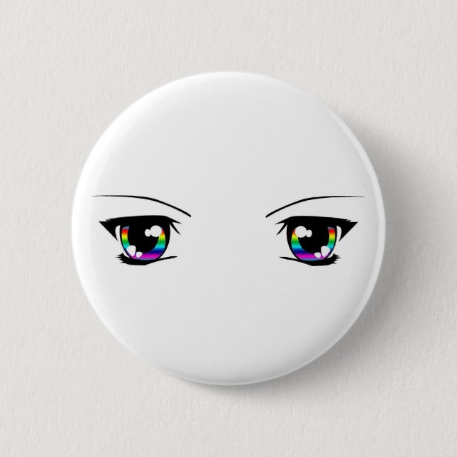 Schöner Regenbogen "Anime mustert" Abzeichen Button (Vorderseite)