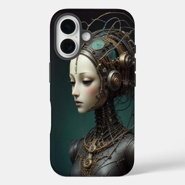 Schöner Retro-Roboter iPhone 16 Hülle (Rückseite)