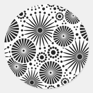 Schöner Retro-Schwarzweiß-Aufkleber Runder Aufkleber