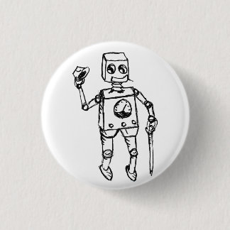 Schöner Roboter, der klägliche Gentleman auf einem Button