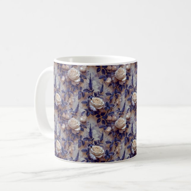 Schöner romantischer Frühling Lila Giro Lavender Kaffeetasse (Vorderseite Links)