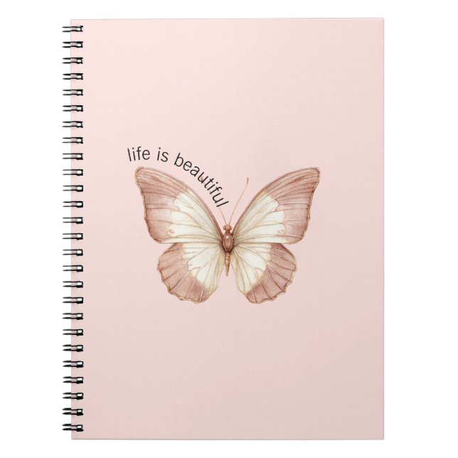 Schöner Rosa Creme Schmetterling Notizblock (Vorderseite)