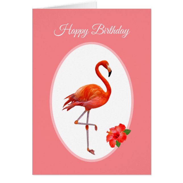 Schöner Rosa Flamingo Geburtstag (Vorne)