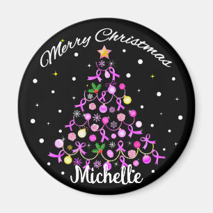 Schöner rosa Schleifen-Weihnachtsbaum Magnet