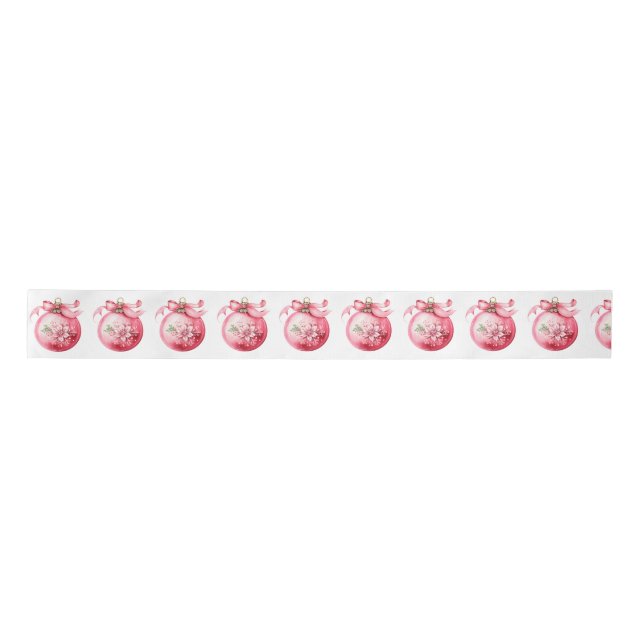 Schöner, rosa Weihnachtsfeiertag Satinband (Vorderseite)