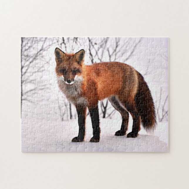 Schöner Roter Fox im Wald, Jigsaw Puzzle (Horizontal)