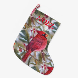 SCHÖNER ROTER KARDINAL GROßER WEIHNACHTSSTRUMPF