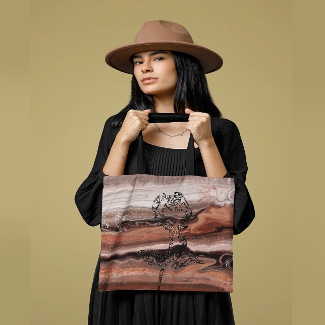 Schöner Roter Orangenmarmor mit Rose Tasche (Beautiful Red Orange Marble with Roses Tote Bag)