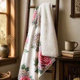 Schöner Roter Rosen Sherpa-Decke Sherpadecke