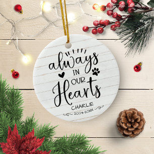 Schöner rustikaler Bauernhof Kalligrafie Pet Memor Keramik Ornament