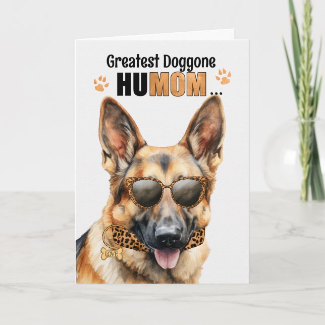 Schöner Schäferhund Bester HuMOM Muttertag Feiertagskarte (Vorderseite)