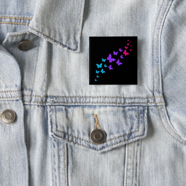Schöner Schmetterling Androgynous Pride Design Button (Beispiel)