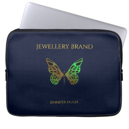 Schöner Schmetterling, dunkelblau Laptopschutzhülle