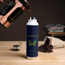 Schöner Schmetterling, dunkelblau Trinkflasche