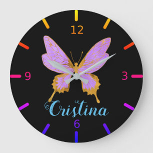 Schöner Schmetterling Große Wanduhr