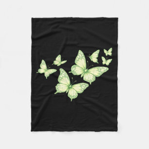 Schöner Schmetterling Grüner Schmetterling Liebhab Fleecedecke