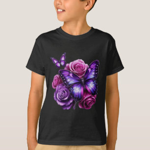 Schöner Schmetterling Lila Rose Schmetterlingslieb T-Shirt