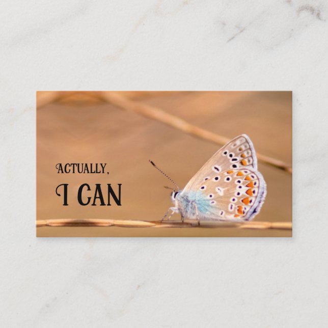 Schöner Schmetterling mit motivierend Zitat Visitenkarte (Vorderseite)