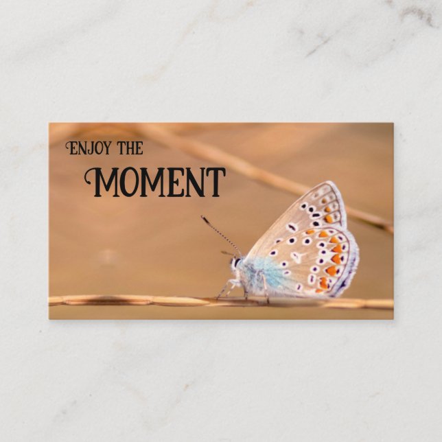 Schöner Schmetterling mit motivierend Zitat Visitenkarte (Vorderseite)
