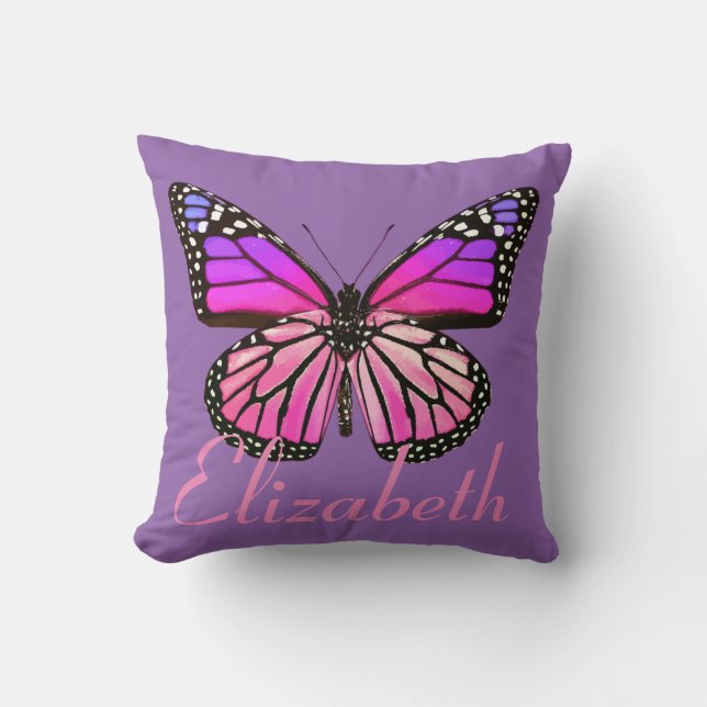 Schöner Schmetterling personalisiert Kissen (Vorderseite)