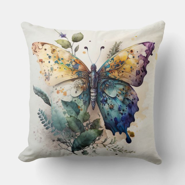 Schöner Schmetterling und Foliage Kissen (Vorderseite)