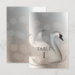 Schöner Schwan Elegante Hochzeit Tisch Nummer Kart Einladung