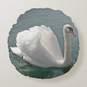Schöner Schwan Rundes Kissen