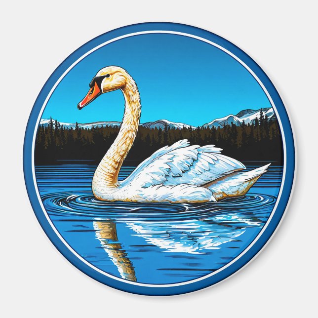 Schöner Schwanenvogel Magnet (Vorne)