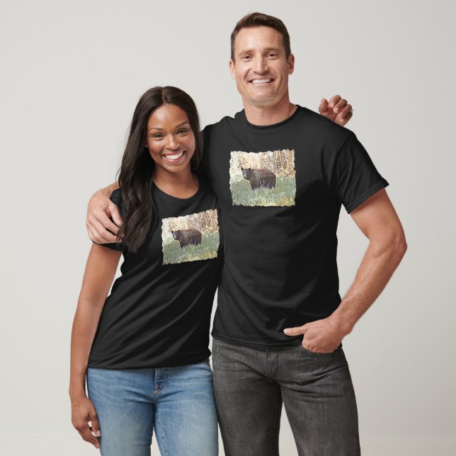 Schöner schwarzer Bär T-Shirt (Unisex)