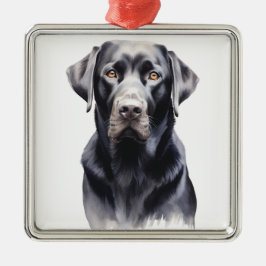 SCHÖNER SCHWARZER LABRADOR RETRIEVER HUND ORNAMENT AUS METALL