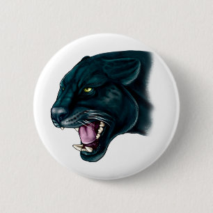 Schöner schwarzer Panther Button