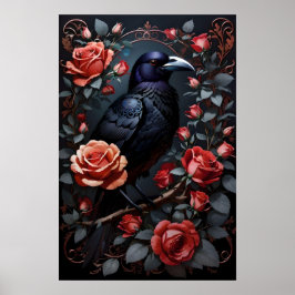 Schöner Schwarzer Rose Garten Poster