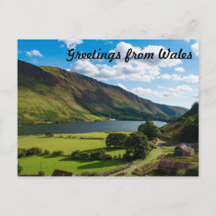 Schöner See in Snowdonia im Sommer Postkarte
