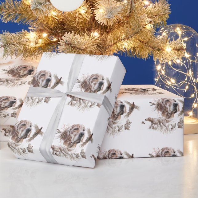 Schöner Setter, Kunst Geschenkpapier (Feiertage)