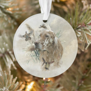 Schöner Setter mit Fasanen, Kunst Ornament