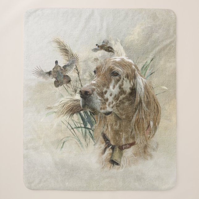 Schöner Setter mit Fasanen, Kunst Sherpadecke (Vorderseite)