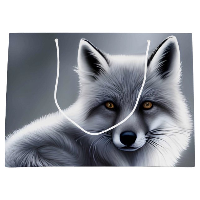 Schöner Silberfuchs Große Geschenktüte (Vorderseite)
