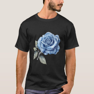 Schöner Single Blaue Rose in Aquarell T-Shirt