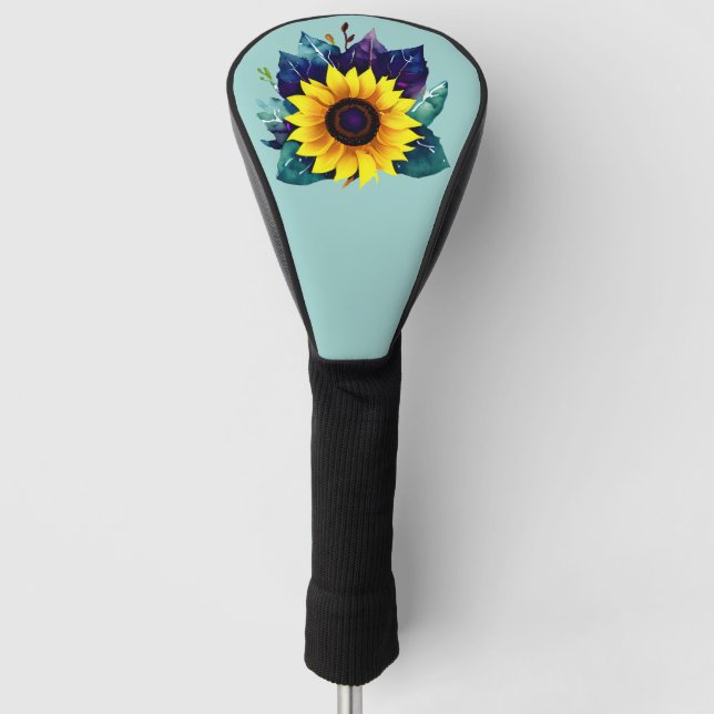 Schöner Single Open Sunflower Golf Headcover (Vorderseite)