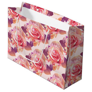 Schöner Single Pink Rose Große Geschenktüte