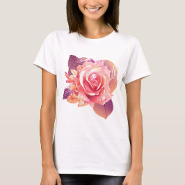 Schöner Single Pink Rose T-Shirt