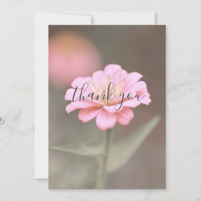 Schöner Single Rosa Blume Flat Danke Karte (Vorderseite)